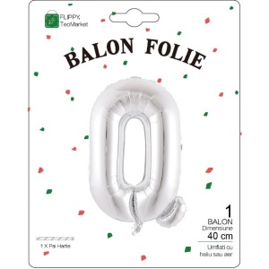 Balon Folie Metalizata Litera Q, Flippy, 40 cm, Umflati cu Heliu sau Aer, Ambalaj Individual, Pai inclus, Argintiu - Img 2