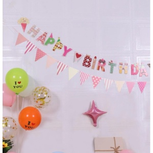 Banner Happy Birthday 100x200 cm, Flippy, Rola de Ata Inclusa, Tematica Candy, Multicolor - Img 2