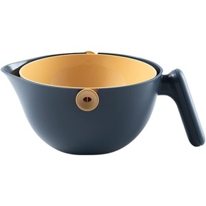 Bol cu Doua Straturi, Flippy, pentru Fructe, Legume, cu Cos de Scurgere a Apei, 2L, din ABS+PP, 29.9 x 22.5 x 11.8 cm, Albastru-Portocaliu - Img 1