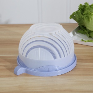 Bol Feliator pentru Salata, Flippy, Castron Multifunctional pentru Legume si Fructe, pentru Spalat si Taiat Legumele, cu Scurgere si Tocator, Ergonomic, Protectie pentru Maini, 21x18.5x11.5 cm, Mov - Img 7