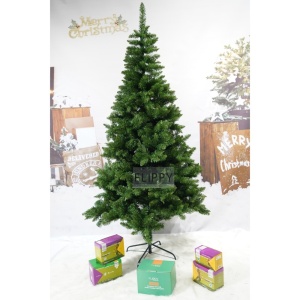 Brad artificial de Craciun, clasic, pentru interior/exterior, inaltime 210 cm, diametru 106 cm, 663 ramuri, Flippy, verde, suport metalic inclus - Img 4