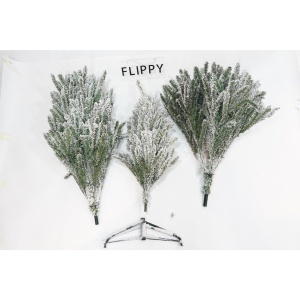 Brad Artificial de Craciun, Flippy, 1.8 m inaltime, Verde, Pulverizat alb-tip zapada, Diametru inferior 110 cm, Interior/ Exterior - Img 3
