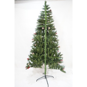 Brad Artificial de Craciun, Flippy, Sectionat pentru Perete/ Colt, 1.50 m inaltime, Verde, Decorat, Diametru Inferior 83 cm, Interior/ Exterior - Img 8