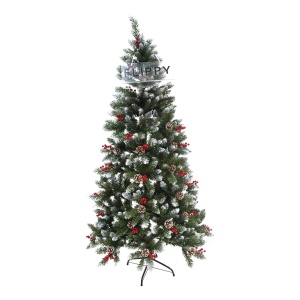 Brad Artificial de Craciun, Flippy, Sectionat pentru Perete/ Colt, 1.80 m inaltime, Verde, Decorat, Diametru Inferior 95 cm, Interior/ Exterior - Img 7
