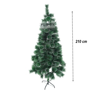 Brad artificial de Craciun tip pin nins, pentru interior/exterior, inaltime 210 cm, Flippy, verde, suport metalic inclus - Img 6