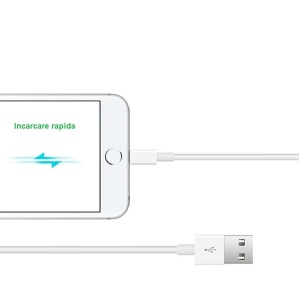 Cablu Date Flippy, compatibil cu iPhone, 2A, 1 m, WUW-X83, Blister, Alb - Img 6