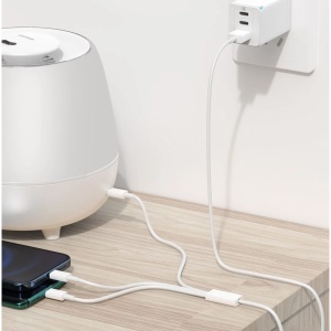 Cablu USB 3in1 Flippy SX - 21, USB la micro USB/USB-C/compatibil iphone, 3A, 1.2m (alb) - Img 4