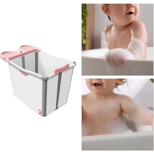 Cada Pliabila pentru Baie, Flippy, din PP+TPE, pentru Copii +6 Luni, Model Ursulet, Scaun de Interior, Detasabil, 82 x 50 x 54 cm, Roz - Img 6