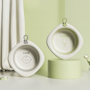 Cada Pliabila pentru Baie pentru Copii, Flippy, Cadita pentru Bebelusi, Model Romb cu Balon, Verde, 31.5x31.5x3.5 cm, 3L - Img 4