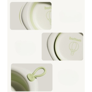 Cada Pliabila pentru Baie pentru Copii, Flippy, Cadita pentru Bebelusi, Model Romb cu Balon, Verde, 31.5x31.5x3.5 cm, 3L - Img 6