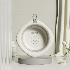 Cada Pliabila pentru Baie pentru Copii, Flippy, Cadita pentru Bebelusi, Model Romb pentru Fata, Gri, 31.5x31.5x3.5 cm, 3L - Img 9