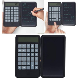 Calculator de Mana Reincarcabil cu Tabla de Scris, Flippy, Calculator Portabil, Ecran LCD, Afisaj cu 12 Cifre, Ecran de 15 cm, Culoare Negru - Img 6
