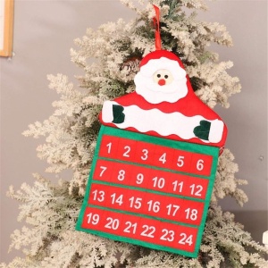 Calendar de Craciun Flippy, Mos Craciun, tip decoratiune, material poliester, cu buzunarele, pentru brad sau prete, 20 x 30 cm, multicolor - Img 6
