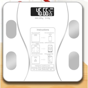 Cantar Electronic Inteligent De Baie Flippy Cu Aplicatie Smart, Corporal, Ecran Digital Iluminat, Termometru, Suporta Maxim 180 Kg, 26 x 26 cm, Baterii, Alb - Img 2