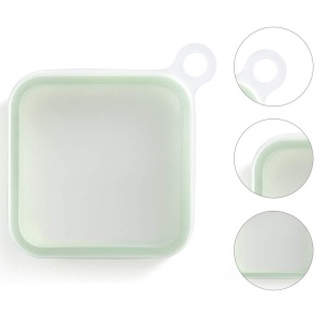 Caserola pentru sandwich Flippy, din silicon si polipropilena, portabil, usor de curatat, capac anti-scurgere, reutilizabil, 15.5 x 15.5 x 2.5 cm, verde - Img 8