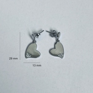 Cercei din Argint 925 Jolie Silver, Model Inimi cu Zirconii, 29 x 13 mm, 2.8 g - Img 4
