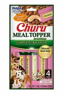 Churu Meal Topper Recompense Cremoase pentru Caini Reteta cu Pui si Somon 4 buc - Img 1