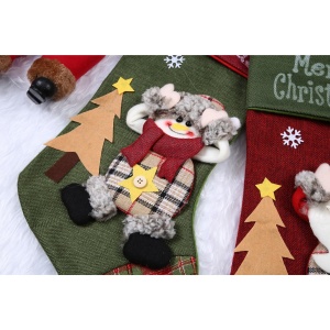 Ciorap Cadouri,Flippy,cu model elf,verde, marimea 20x40 cm, textil, interior - Img 2