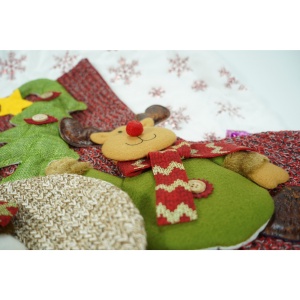 Ciorap Cadouri, Flippy, cu model ren, rosu, marimea 20x45 cm, textil, interior - Img 2