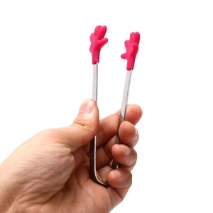 Cleste Creativ pentru Mancare, Flippy, Model Manute din Silicon, 14.5x3 cm, Rezistent la Temperaturi Inalte si Coroziune, Rosu - Img 7