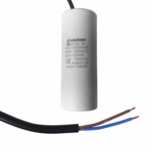Condensator cu fire CBB60 80AμF 50x127mm 450V, Elefant