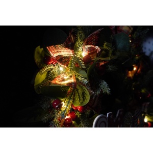 Coronita de Craciun pentru usa, Multicolor, 40 cm, PVC, Artificiala, Decorata, cu LED, Interior/Exterior, Flippy - Img 3