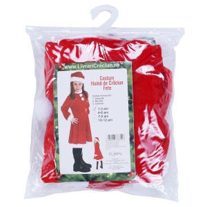 Costum Craciunita Flippy® Fata, 1-3 ani, 3 piese, Catifea - Img 2