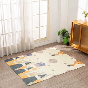 Covoras pentru Copii, Flippy, cu 2 Fete, Model Padure/Elefanti, din XPE+PE, Impermeabil, Antiderapant, Protectie Termica, +3 Luni, Pliabil, 150 x 200 x 1.5 cm, Multicolor - Img 4