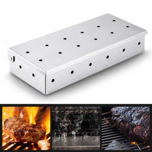 Cutie de afumator pentru gratar Flippy, Inox, 9.6x4.4x22.2 cm, Argintiu - Img 7
