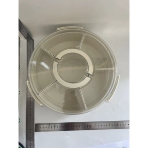 Cutie de Depozitare pentru Alimente, Flippy, cu 6 Compartimente, pentru Condimente, Fructe, Legume, cu Manere de Prindere, Rotativa 360 de Grade, Inchidere Ermetica, 32x8 cm, Alba - Img 2