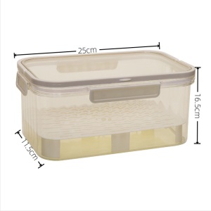 Cutie de Depozitare Portabila, Flippy, cu Separator pentru Gheata si Scurgere, Mentine Rece, Caserola Pranz, 25x16.5x11.5 cm, Gri/Transparent - Img 7