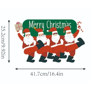 Decoratiune de Craciun, Flippy, de Agatat, pentru Usa, Perete sau Brad, Sfoara Inclusa, 25.2 x 41.7 cm, din Hartie 350g, Model Mosi Craciuni, Multicolor - Img 3
