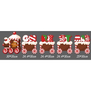 Decoratiune de Craciun, Flippy, pentru Gradina, Tip Trenulet, 5 Figurine + Bete de Infipt in Pamant, din Plastic, Impermeabil, Model Tren Christmas, Multicolor - Img 3
