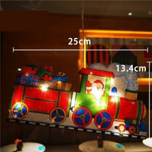 Decoratiune de Craciun pentru fereastra Flippy, trenulet, cu LED-uri, 26 cm, alb cald - Img 2