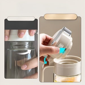 Dispenser pentru Ulei, Flippy, Deschidere si Inchidere Automata a Rezervorul, cu Inductie Gravitationala, 550 ml, 12x7.6x20.5 cm, Alb - Img 12