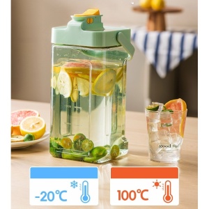 Dozator portabil pentru bauturi Flippy, 3.5 litri, capac etans, duza deschidere/inchidere, recipent din plastic, gradat, filtru, maner, pentru diverse bauturi, 29.7 x 14.1 x 14.4 cm, verde - Img 2