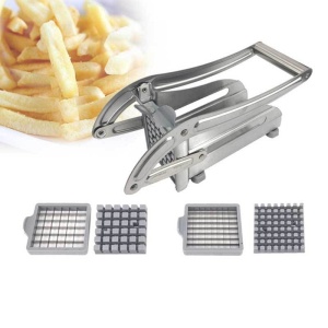 Feliator manual Flippy, pentru cartofi pai si legume, din inox, cu 2 dimensiuni de feliere, 25.5 x 11.7 cm, argintiu - Img 11