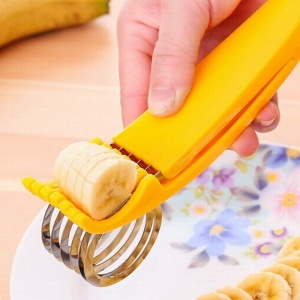 Feliator pentru Alimente, Flippy, Accesoriu pentru Bucatarie, Cutit pentru Legume si Fructe, Model Banana, Ergonomic, 17.5x5x4 cm, Galben - Img 10