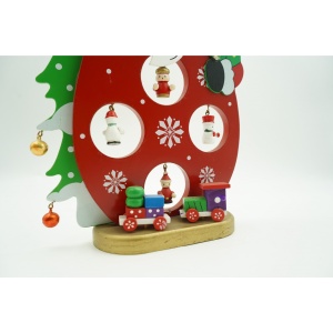 Figurina decorata, Mos Craciun, Rosu, din Lemn, 18 cm x 24.5 cm, Interior, Flippy - Img 3