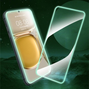 Folie de Sticla Securizata pentru Apple iPhone 15 Pro Max, Flippy, Luminous, Margine Fosforescenta Neon din Silicon, Mat, Anti-Amprenta, Protectie Completa, 9H, Verde - Img 5