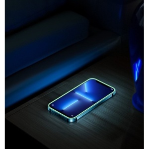 Folie Sticla Securizata Flippy, Luminous, compatibila cu Apple iPhone 12, Margine fosforescenta verde - Img 7