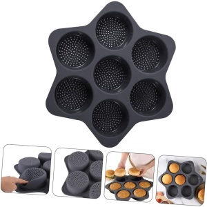 Forme de Silicon pentru Copt, Flippy, 7 Forme Rotiunde, pentru Burgeri si Prajituri, 38.5 x 4 cm, Negru - Img 4