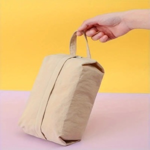 Geanta de Depozitare, Flippy, Pentru Haine Mici, Lenjerie, Sosete, Cosmetice, Impermeabila, cu Maner, 10x20x3 cm, Crem - Img 4