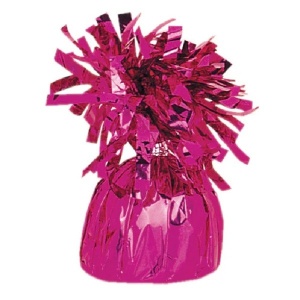 Greutate pentru Baloane cu Heliu, Flippy, din Folie cu Franjuri, 170g, 13 x 5 x 3 cm, Roz - Img 3