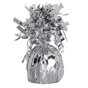 Greutate pentru Baloane cu Heliu, Flippy, din Folie cu Franjuri, 170g, 13 x 5 x 3 cm, Argintiu - Img 1
