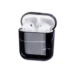 Husa AirPods cu Inel Prindere Marble Negru - Img 1