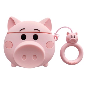 Husa AirPods cu Inel Prindere Porc Roz - Img 3
