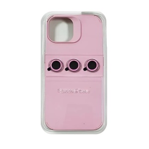 Husa Apple iPhone 14 Pro Max, Flippy, din Silicon Lichid, Interior din Microfibra, Lentile Fosforescente de Protectie Camera, Anti Amprenta, Rezistenta la Socuri, Roz - Img 2