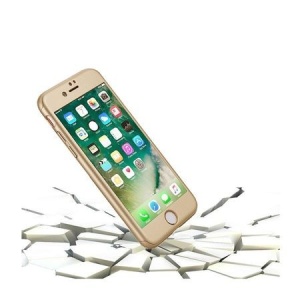 Husa Apple iPhone 8 IPAKY Full Cover 360 Auriu + Folie Cadou - Img 10