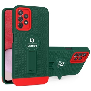 Husa Armor Design cu Stand pentru Apple iPhone X/XS Max, Verde/Rosu, Suport Auto Magnetic, Wireless Charge, Protectie Antisoc, Flippy - Img 2